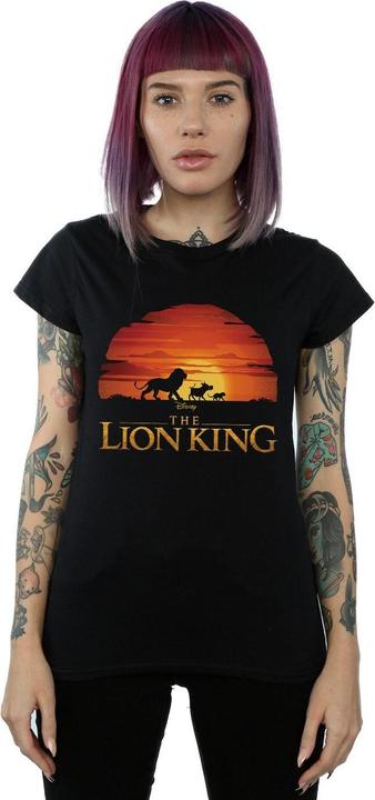 Actual product image Disney Womens/Ladies The Lion King Movie Sunset Logo Cotton T-Shirt (XXL)