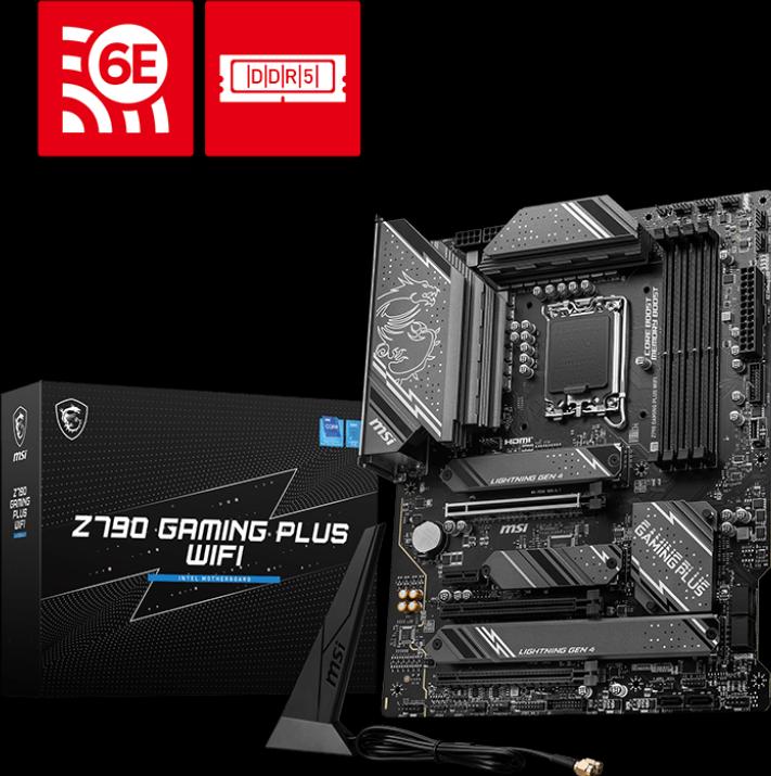 Immagine prodotto MSI Z790 Gaming Plus Wifi (Z790,S1700,ATX,DDR5) (LGA 1700, Intel Z790, ATX)