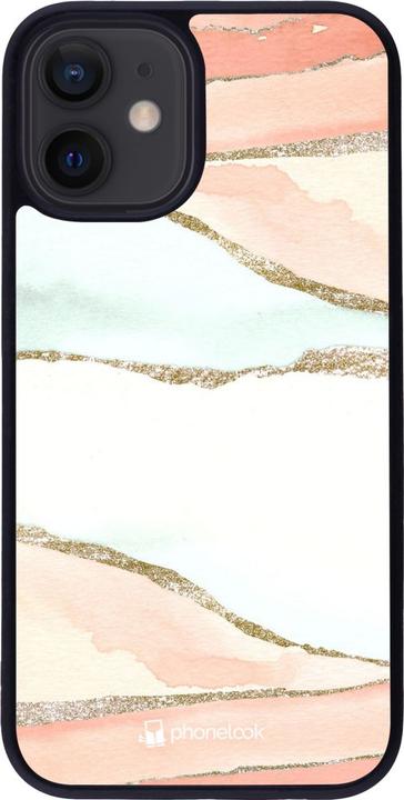 Actual product image PhoneLook Coque Silicone rigide noir Shimmering Orange (Apple iPhone 12 mini)