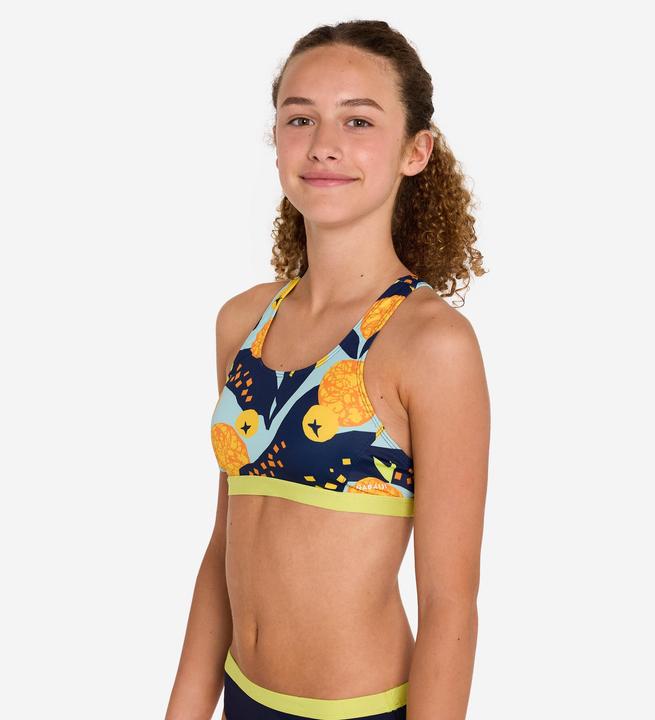Actual product image Nabaiji Sportbikini Oberteil Mädchen - 100 Vega Hotu orange/grün (122)