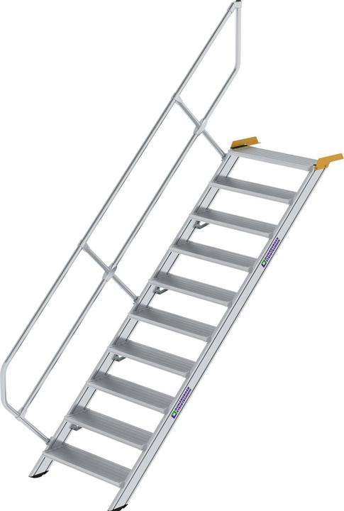 Actual product image Munk Stairs 45° Step width 800 mm 10 steps Aluminium fluted (Stile, 234.10 cm)