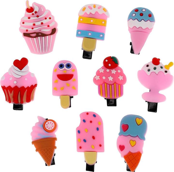 JTI 10x süsse Haarspangen - Eiscreme (10 Stk.)