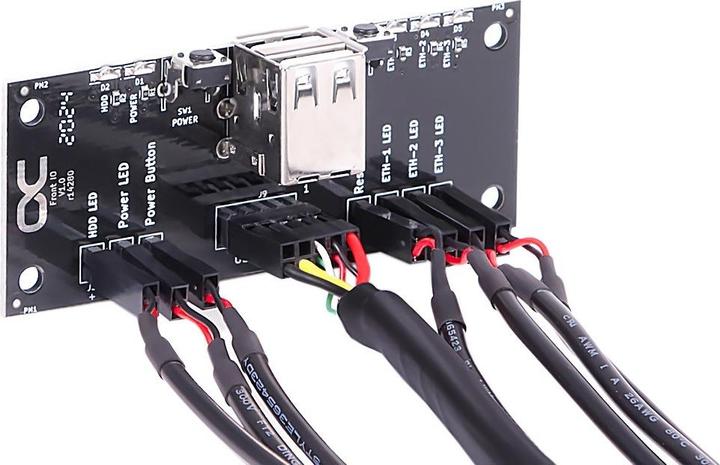 Image du produit Alphacool Panneau d'E/S avant avec USB 2.0 et jeu de câbles pour boîtier de serveur