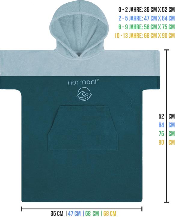 Immagine prodotto Normani Poncho da bagno per bambini Puwai (10, 11, 12, 13)