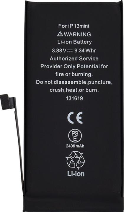 Actual product image OEM - Smartphone Battery (17266) - iPhone 13 mini - 2406mAh - Black