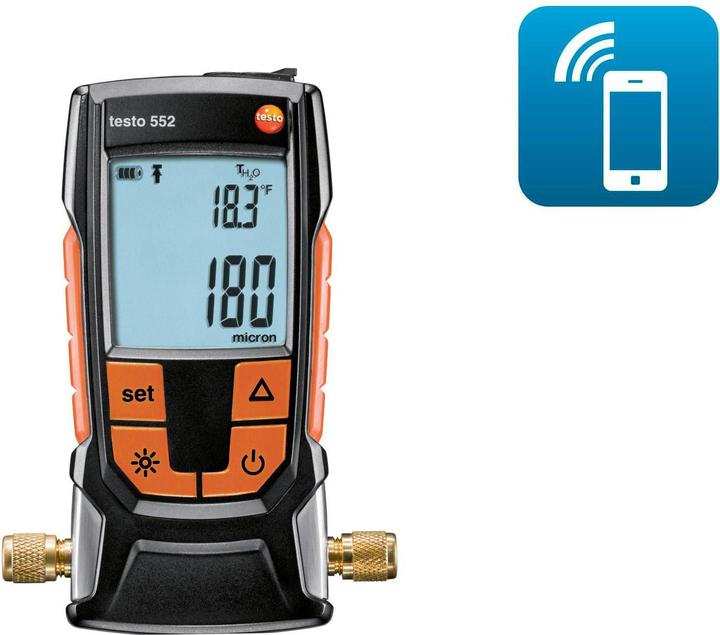 Image du produit Testo BUHL &amp BØNSØE 552 vacuomètre numérique avec Bluetooth, plage de mesure 0 à 26,66 mbar / 0 à