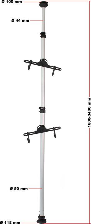Produktbild Wiltec Teleskop Fahrradhalterung 2 Fahrräder 160-340cm 40kg Hängesystem Ständer
