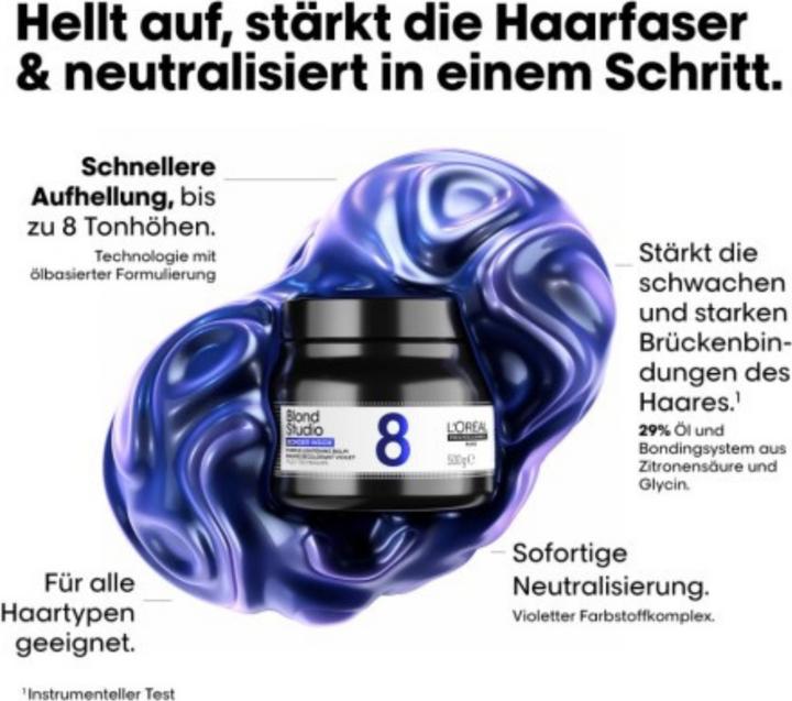 Immagine prodotto L'Oréal Professionnel BLOND STUDIO Balsamo schiarente viola (Biondismo, Viola)