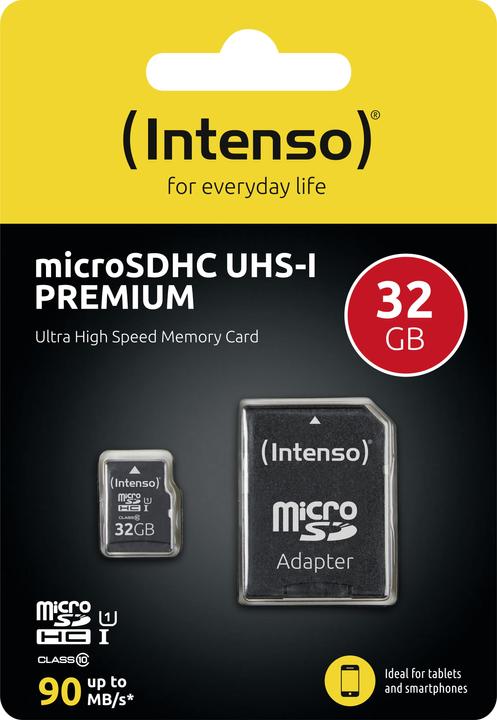 Actual product image Intenso UHS-I Premium (32 GB, microSDHC, U1, UHS-I)