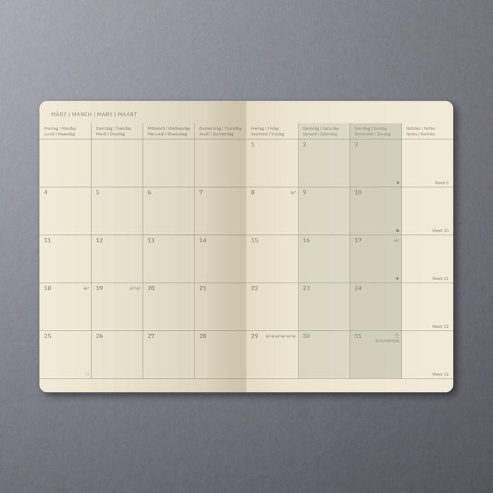 Produktbild Sigel Monatskalender 2024 C2485 black, 2S/1M, SC, 140x93x5mm (A6, Weicher Einband, Deutsch)