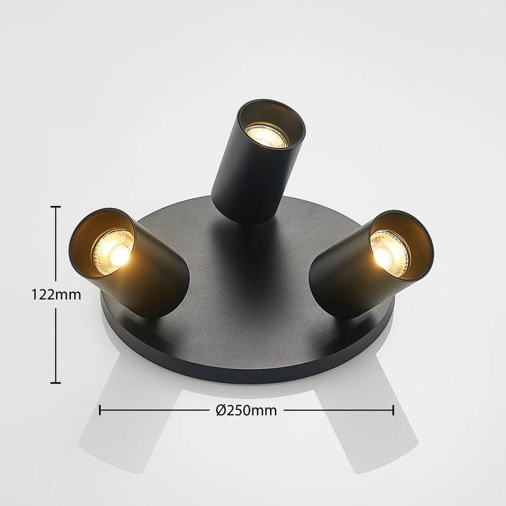 Immagine prodotto Arcchio Faretto da soffitto Brinja, rotondo a 3 luci, nero (GU10)