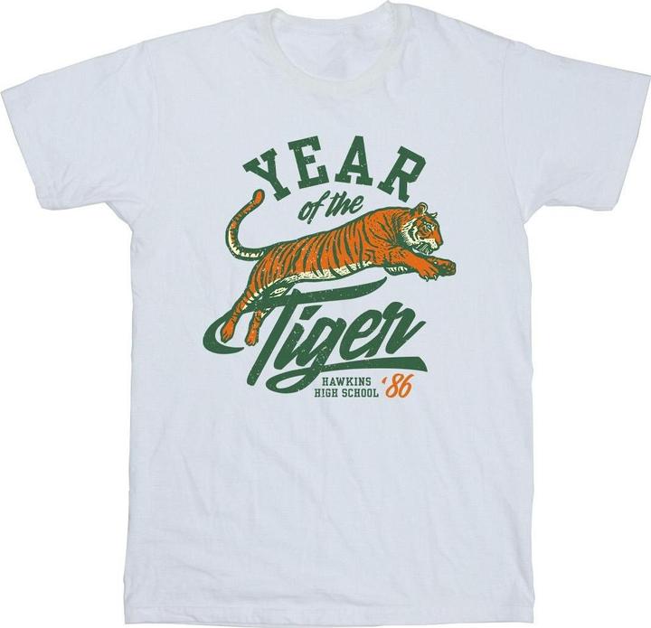 Actual product image Netflix Mens Stranger Things Hawkins Year of The Tiger 86 T-Shirt (XL)