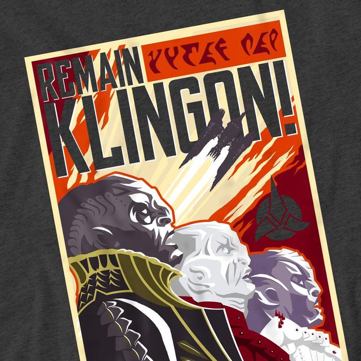 Actual product image Universal Textiles Unisex Adult Remain Klingon Poster T-Shirt (S)