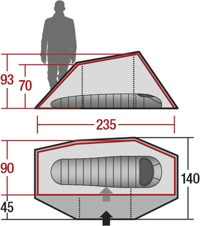 Immagine prodotto Wechsel Linea di viaggio Aurora 1 (Tenda a tunnel, 2.40 kg, 1 persona)