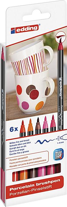 Produktbild Edding Porzellan-Stifte warme Farben Satz von 6pcs. (Mehrfarbig, 4 mm, 6 x)