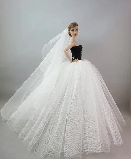 Actual product image Hermex Wedding Dress Fashion for Barbie Dolls Dresses Accessories White Black