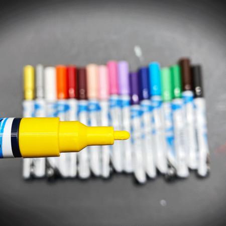 Actual product image Schneider Paint-It acrylic pencils (set of 3 with 2 mm bullet tip, highly opaque acrylic paints for wood (Pink, Yellow, Brown, Apricot, Burgundy, Orange, 2 mm, 6 x)