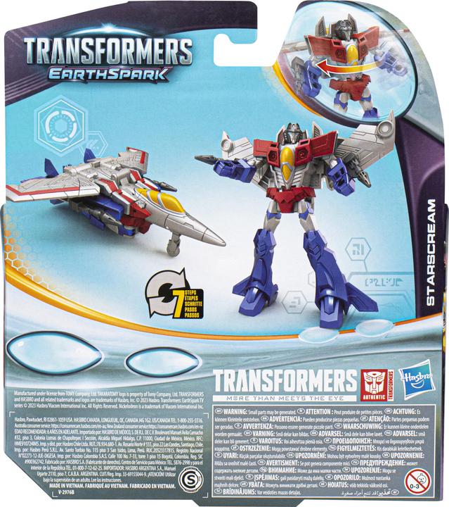 Immagine prodotto Hasbro Transformers giocattolo EarthSpark Warrior-Class Starscream action figure, robot giocattolo per