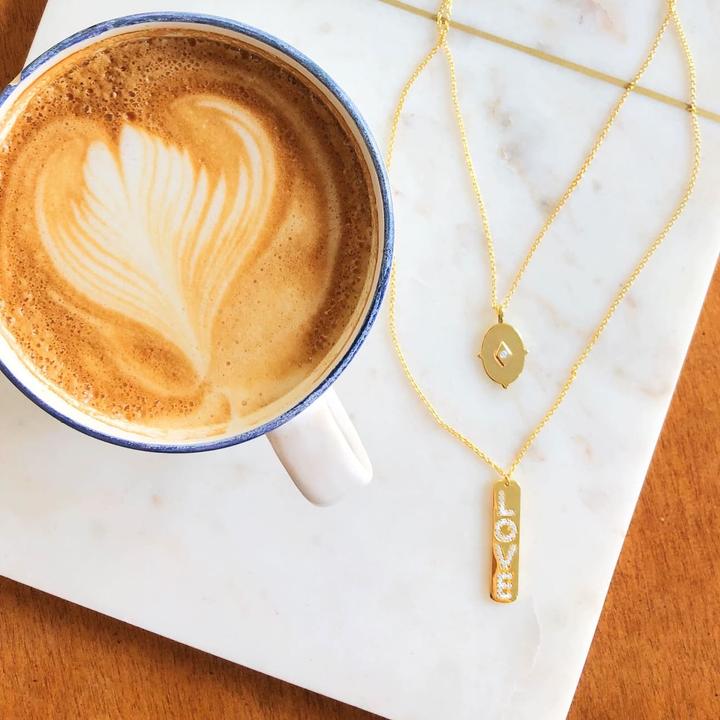 Immagine prodotto Candy Collana L.O.V.E., argento 925, placcato oro (Placcato oro 18k, Argento 925, 47 - 50 cm)