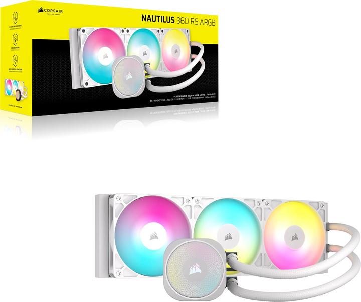Produktbild Corsair NAUTILUS 360 ARGB White, 360mm Radiator, Liquid CPU Cooler