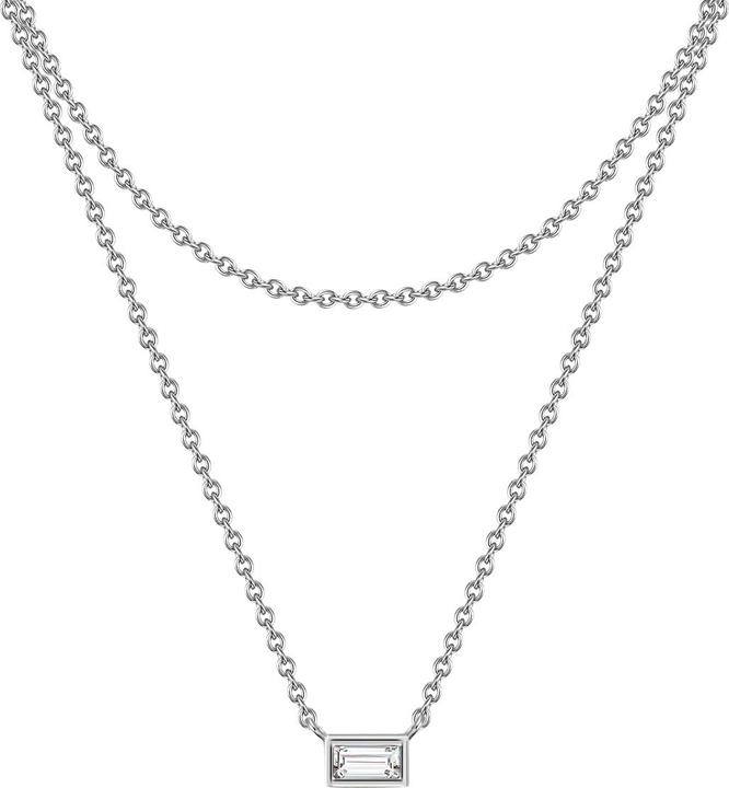 Actual product image Glanzstücke München Ladies Sterling Silver Zirconia silver 42.0/36.0 cm base chain + 5.0 cm extension - 29910 (Sterling Silver)