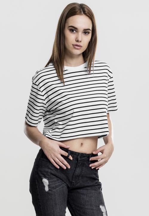 Immagine prodotto Urban Classics Tee corto a strisce da donna sovradimensionato (XS)