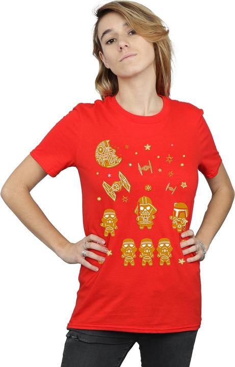 Actual product image Star Wars Womens/Ladies Gingerbread Empire Cotton Boyfriend T-Shirt (XXL)