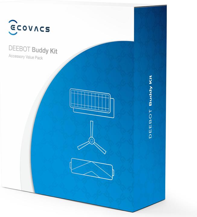 Produktbild Ecovacs Priedas Kit D-KT01-0017 4x Side Brushes, 1x Main, 3x High Efficiency Filters, 1x Cleaning Tool, Sui