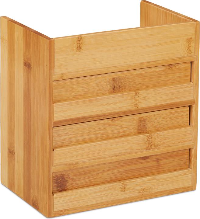Actual product image Relaxdays Bamboo Desktop Organizer, 3 Drawers