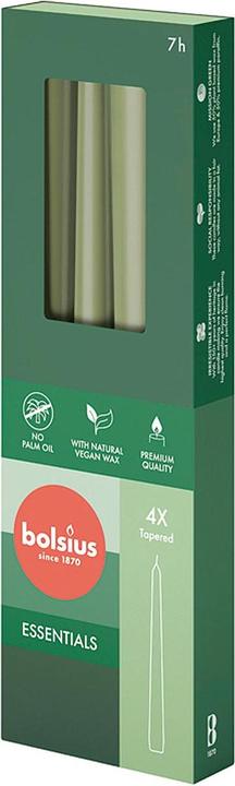 Bolsius Pointed candle 24,5x2,4 olive 4pcs (4 pcs.)