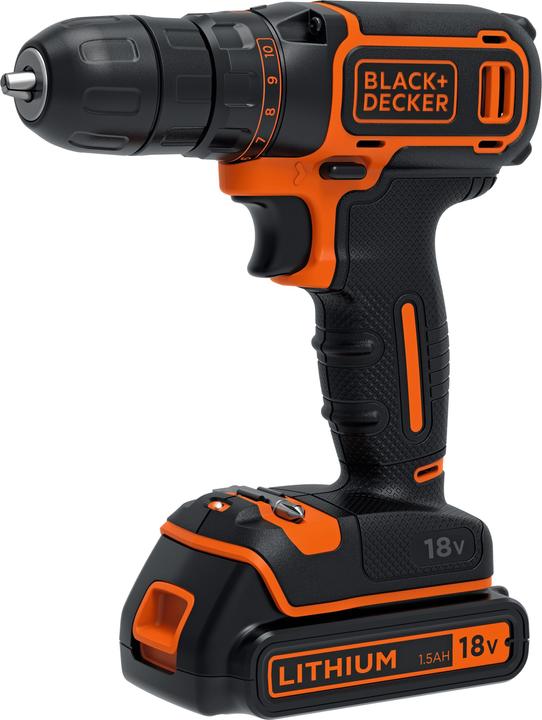 Produktbild Black & Decker BLACK+DECKER BDCDC18B-QW Accuboormachine - 18V - incl. lader en 2 accus (Akkubetrieb)