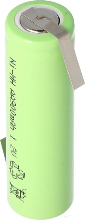 Image du produit AccuCell Accu Flat Top Mignon AA avec languette à souder en forme de Z (1 pcs, AA, 800 mAh, Piles rechargeables + chargeur)
