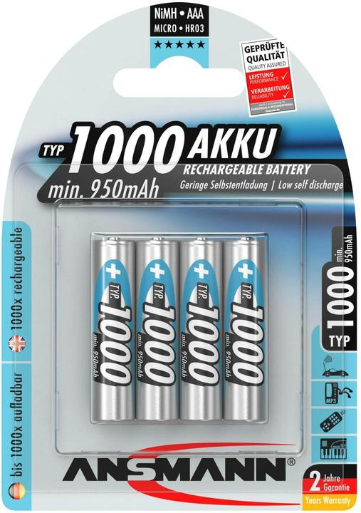 Produktbild Ansmann AAA (4 Stk., AAA, 950 mAh)