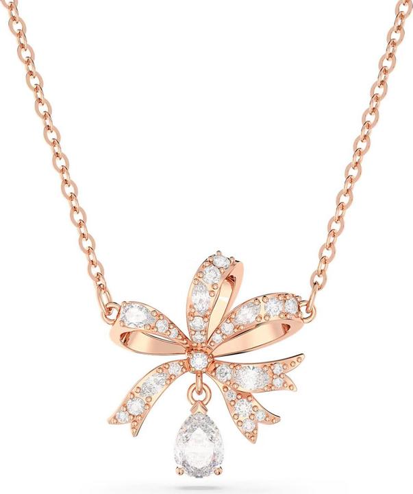 Produktbild Swarovski Volta Halskette Schleife Klein Weiss Roségold (Swarovski Metall, 38 - 43 cm)
