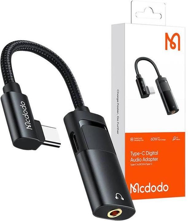 Image du produit Mcdodo Adaptateur USB-C vers AUX Mini Jack 3.5mm + USB-C (USB Type C, Jack 3.5mm)