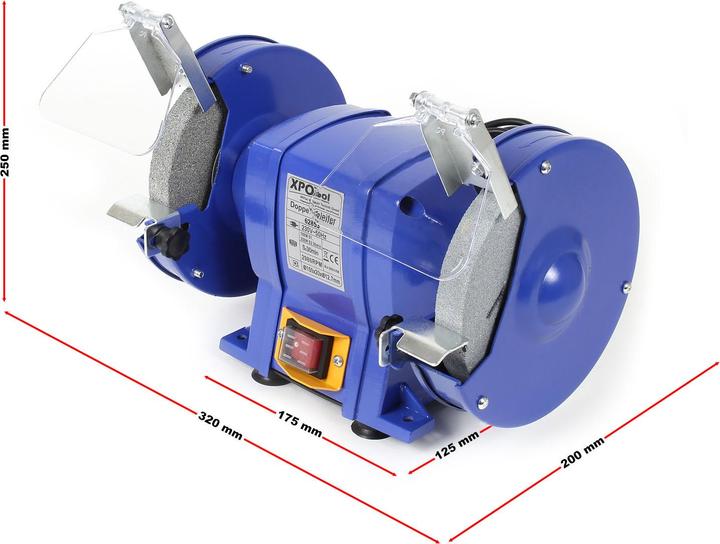 Produktbild Wiltec Doppelschleifer 250W Ø150mm Schleifmaschine Schleifer Schleifbock (Doppelschleifer, 250 W)