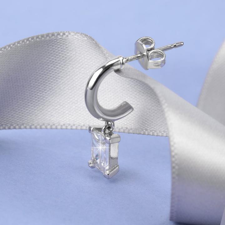 Produktbild La Petite Story Hoop Earrings White (Messing)