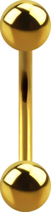 Star Piercing Banane vergoldet mit zwei Kugeln (ohne Messing, Chirurgenstahl 316L)