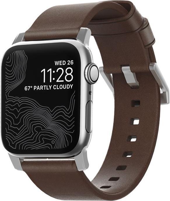 Immagine prodotto Nomad Cinturino del connettore moderno (44 mm, Cuoio, Acciaio inossidabile)