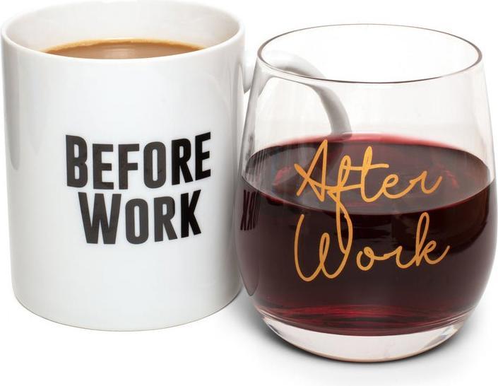 Image du produit Thumpsup Before Work, After Work Mug & Wine Mug & Glass Set (1 x)