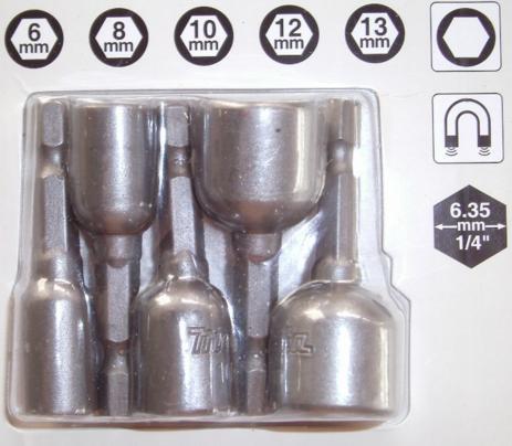 Actual product image Makita Socket set 1/4 5pcs. (13 mm, 12 mm, 10 mm)