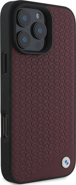 Immagine prodotto BMW BMHMP16X23RDDR iPhone 16 Pro Max 6.9" czerwony/red hardcase Sign Leather Diamond Metal Logo MagS (Apple iPhone 16 Pro Max)