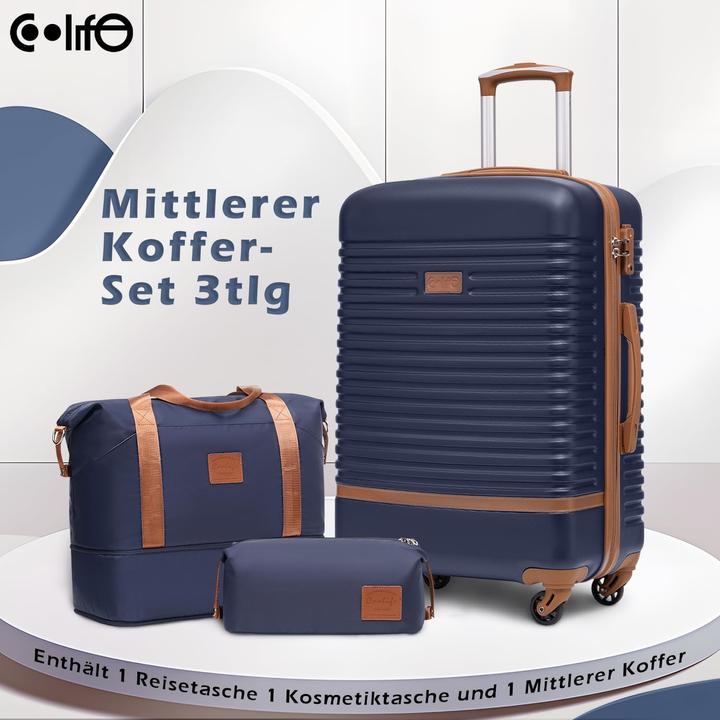 Image du produit Coolife Mittleres Hartschalen-Kofferset mit TSA-Schloss (60 l, M (50 - 90l))