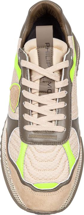 Actual product image Philippe Model olympique sneakers in leather and fabric color military green and yellow (42)