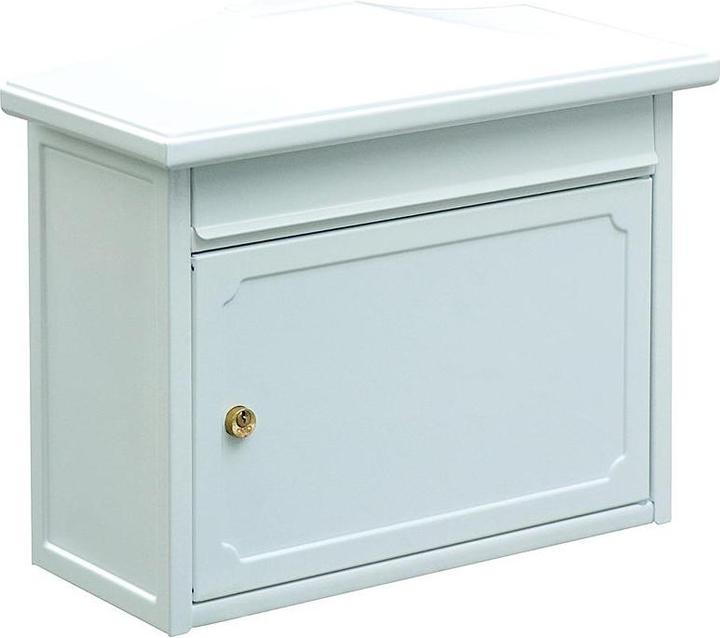 Burg Wächter Galvanised steel letter box WxHxD 345/410/205 mm Copenhagen 882 white with flap