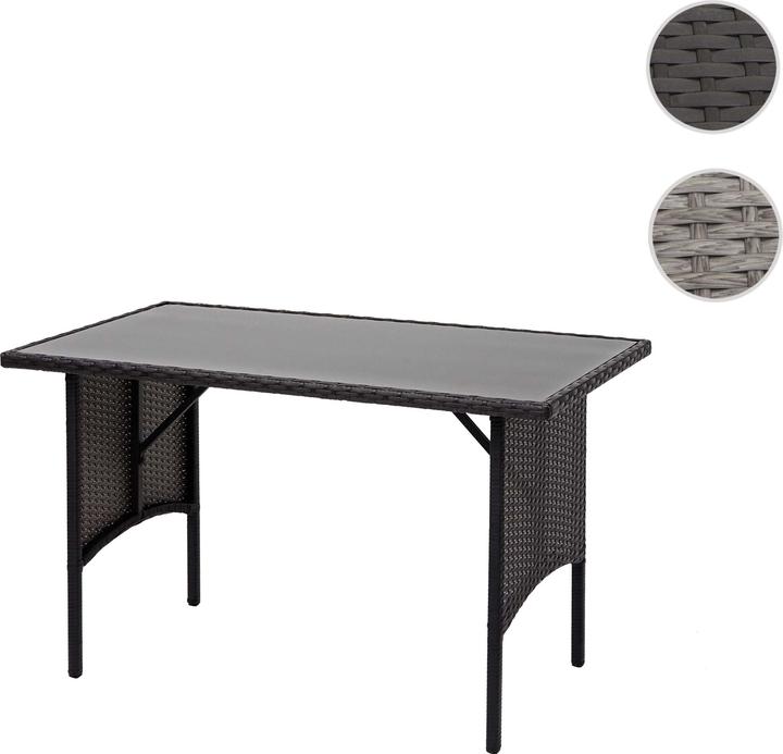 Image du produit Swisshandel24 Poly-Rattan Table de salle à manger, Table de jardin, Gastronomie 112x60cm noir (112 cm)
