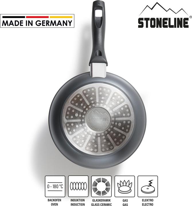 Actual product image Stoneline 19045 Frying pan Made in Germany, 20 cm, Height: 4.3 cm (20 cm, Frying pan, Aluminium)