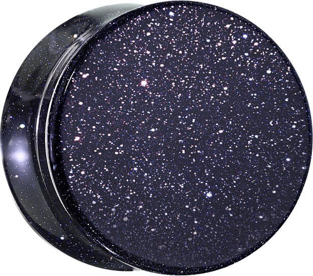 Star Piercing Flared Plug aus blauem Sand Stein (ohne Messing, Mineralisch)
