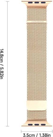 Immagine prodotto Dux Ducis Bracciale Milanese Pro Apple Watch 42/44/45/49MM - Oro (42 mm, 45 mm, 49 mm, 44 mm, Acciaio inossidabile)