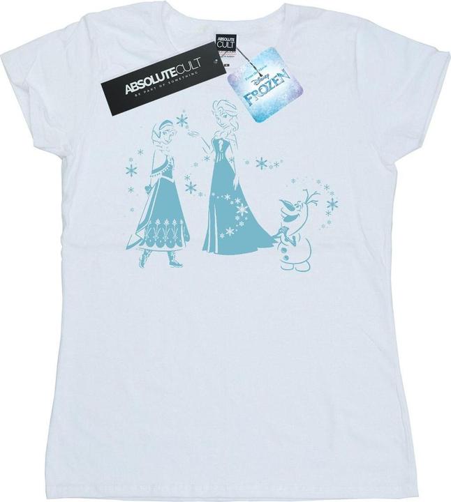 Actual product image Disney Womens/Ladies Frozen Magic Snowflakes Cotton T-Shirt (XL)
